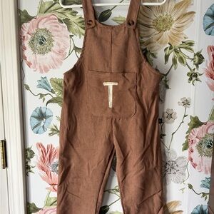 Brown Overalls with Front Pocket